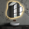 Зеркало в ванную комнату с фоновой подсветкой асимметричное 800х900 мм L65