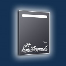 Зеркало в ванную комнату с LED подсветкой "Дельфин" 