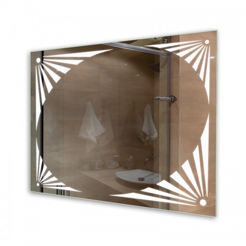 Зеркало в прихожую или ванную комнату с подсветкой "Арена" 900х700 мм LED 044