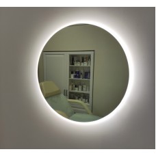 Парящее круглое зеркало в ванную комнату с фоновой подсветкой 