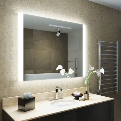 Зеркало с 3D контурной подсветкой в ванную комнату "Восход" 1000х800 мм L55